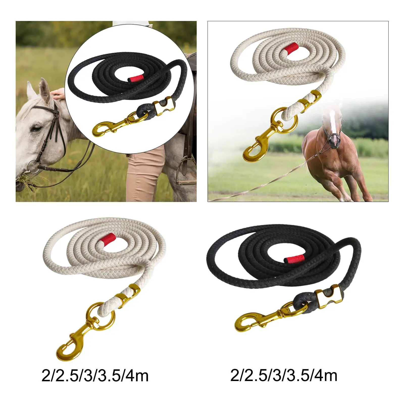 Horse Lead Rope Attaches to Halter or Harness Long for Livestock Braided