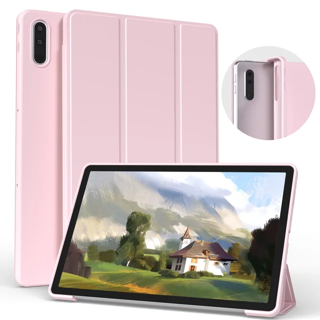 For Lenovo Tab P11 Pro Case & Lenovo Tab P11 Case TB-J606 Magnetic Tri-Fold Stand Tablet Cover for Lenovo tab P11 Plus TB-J616 Pink