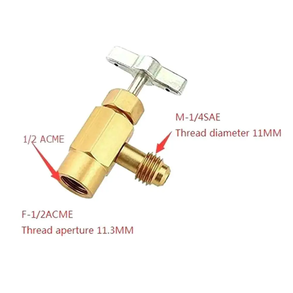 Adattatore Filettatura Sae Adattatori Refrigerante DAZZLEEX - Convertitore R134A W21.8 A 1/4' SAE Per Auto Adattatore R134A - Foto 5