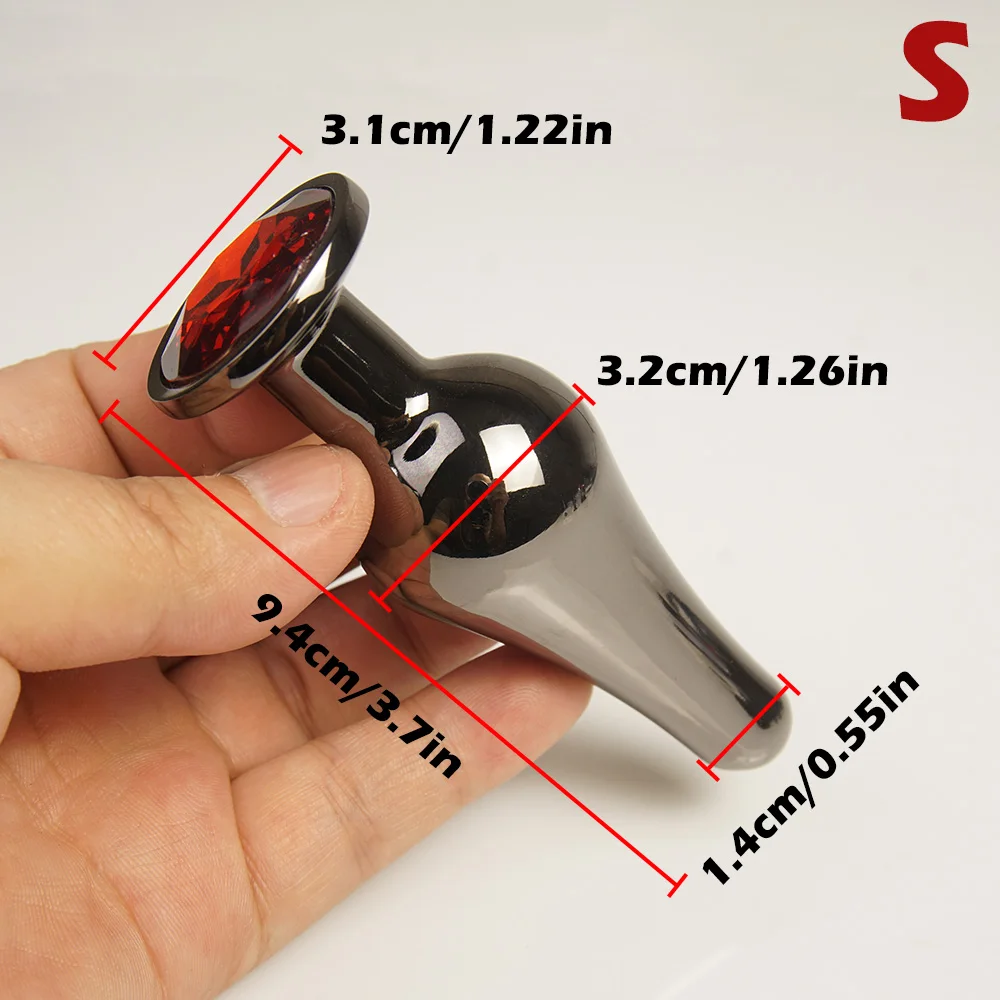 Butt Plug Trainer With Jeweled Base,Metal Anal Plugs Prostate Massage Temperature Stimulation Adult Sex Toys,Analplug Buttplug