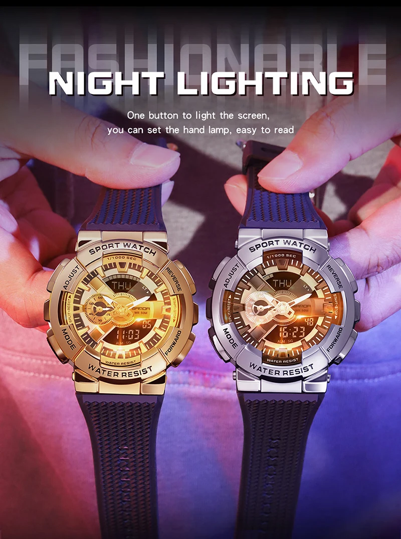 Sanda Men Digital Watch G Style Sports Waterproof Shock Military Premium Watches Magic Color Cool Luxury Wristwatch Relojes 9004