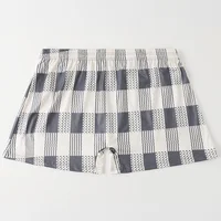 Ensemble de 5 pièces de pantalons Aro longs imprimés à carreaux, pour vêtements âgés décontractés et confortables, pantalons à coins plats amples et respirants 3