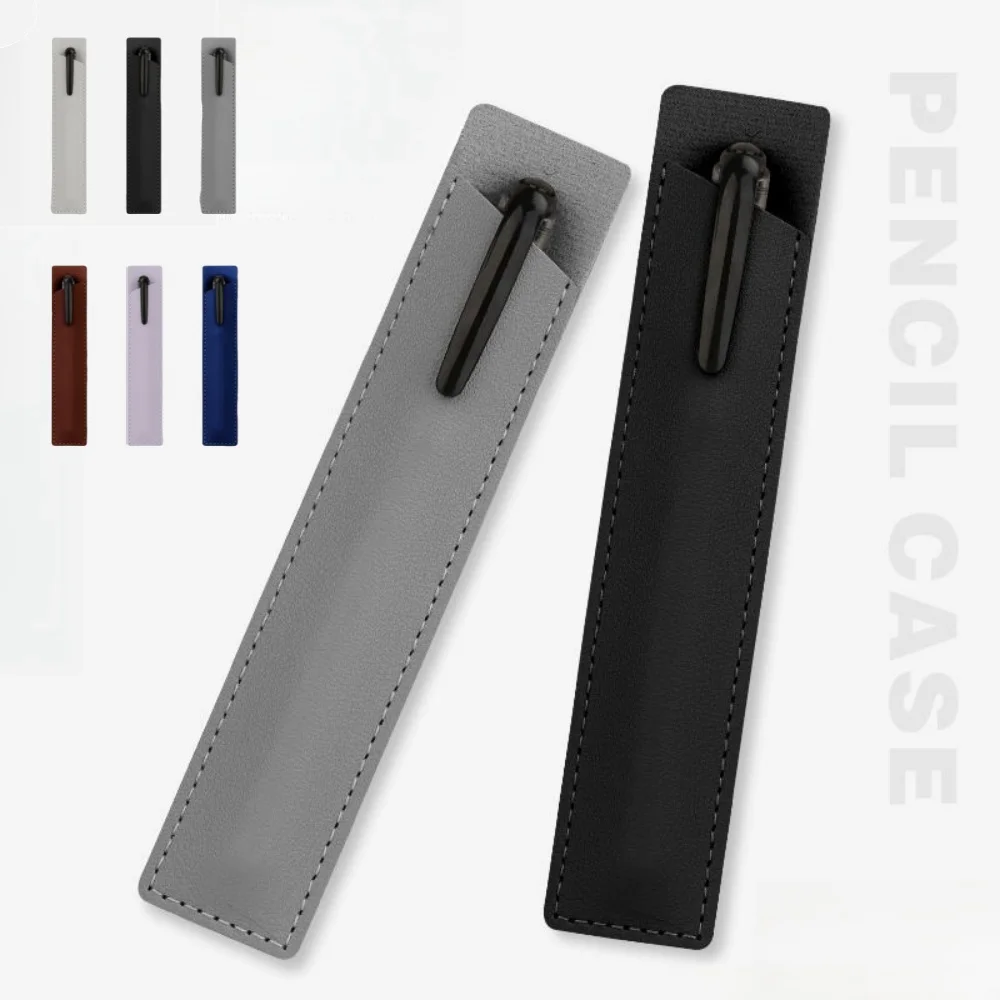 Soft Leather Pen Sheeve Fountain Pen Holder Bag Portable Pencil Case Pencil Pouch Office Kids School Supplies