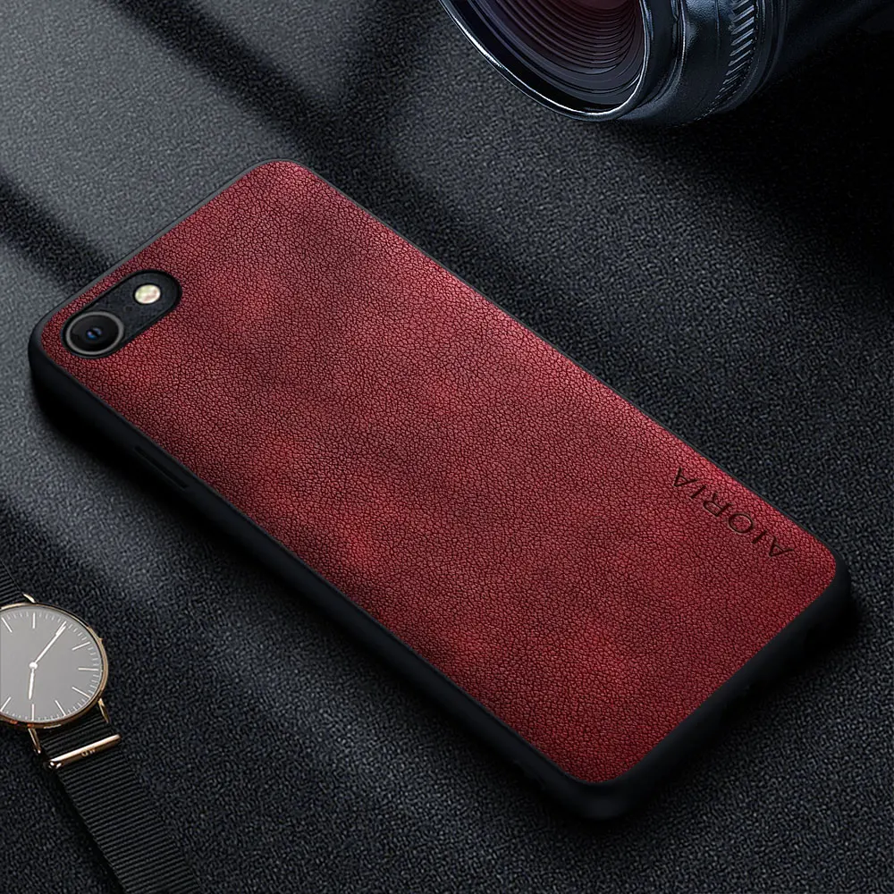 Luxury PU Leather Phone Case - Retro Business Style Solid Color Cover