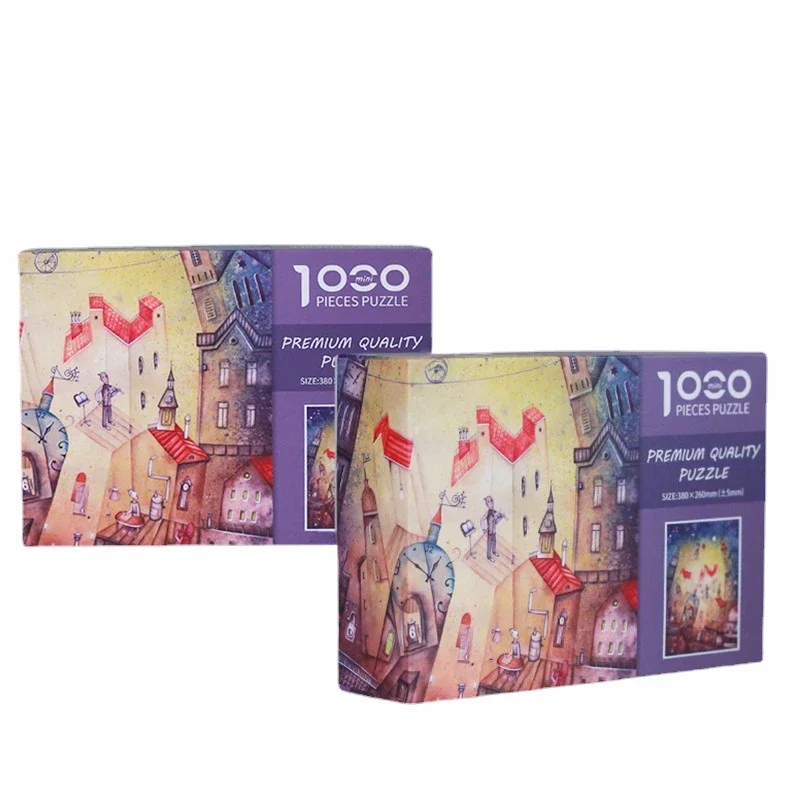 

38*26cm White Cardboard Mini 1000 Piece Fairyland Jigsaw Puzzle Stress Relief Entertainment Toys High Quality Christmas Gift