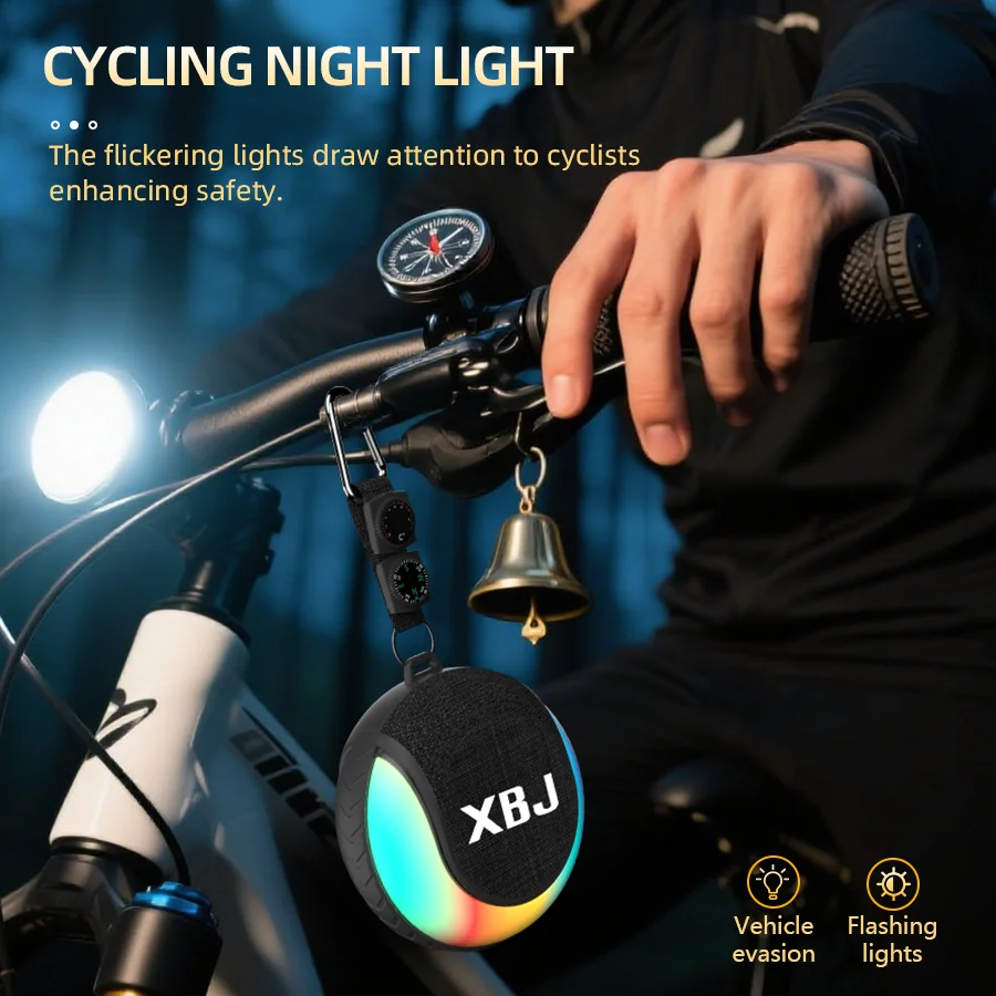 XBJ Portable Bluetooth Speaker Waterproof Shower Speaker with LED Light,Floating,True Wireless Stereo for outdoor Kayak Beach 5