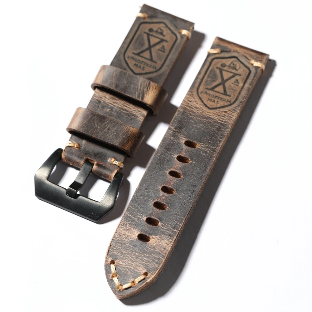 Premium Handmade Leather Strap - Vintage Folded Design