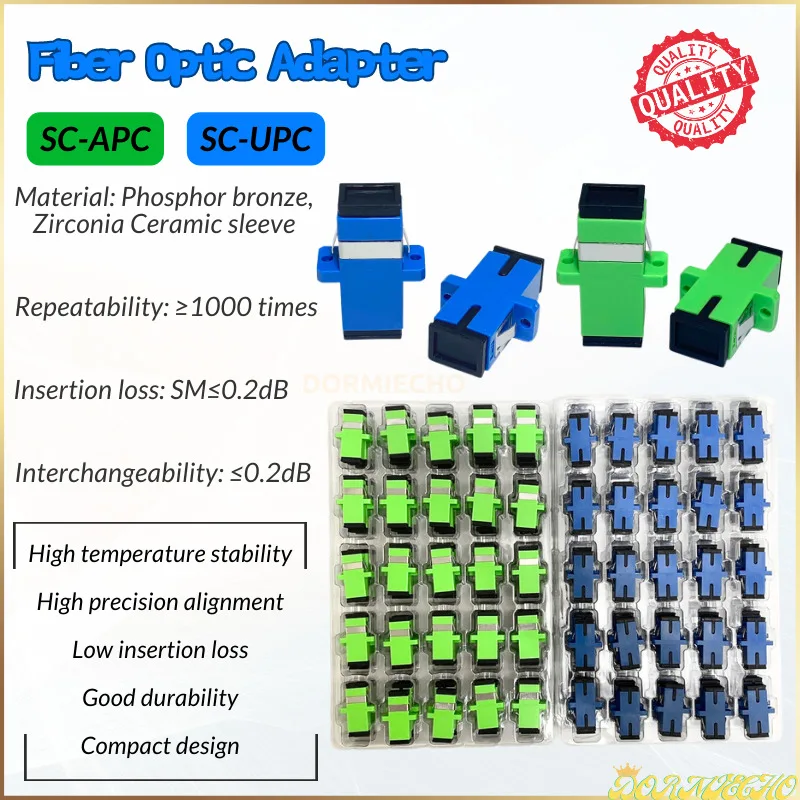 

Fiber Optic Adapter SC APC/UPC Simplex Single Mode SC Optical Fiber Coupler SC APC/UPC Fiber Flange SC Connector Free Shipping