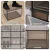 12Pcs Acrylic Transparent Shoe Box, Stackable Large Thickened Shoe Display Case, Front/Side Opening Shoe Organizer 3