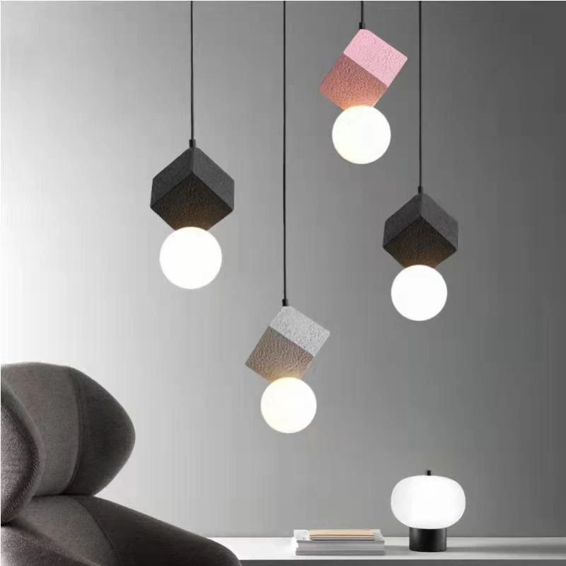 

Nordic LED Chandeliers Pendant Light Resin Acrylic Bedroom Living Room Study Lamp Lampadario Soffitto Moderno Lustres Hanglamp