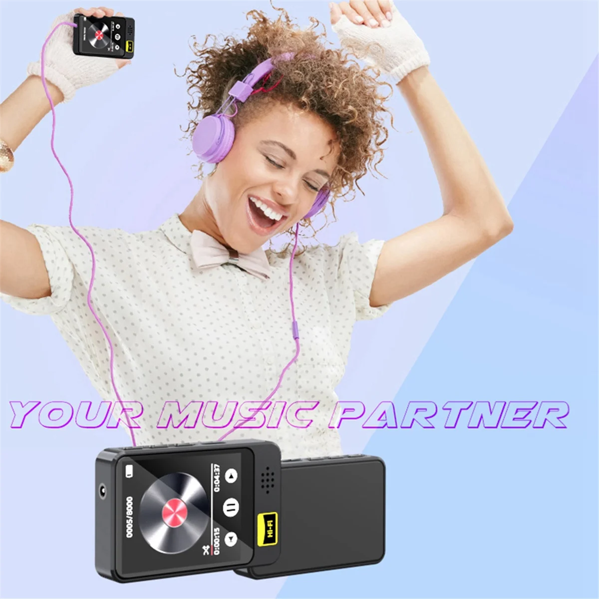 MP3/MP4 Music Player 1.8-Inch Full Touch Screen Bluetooth 5.2 Radio E-Book Walkman External