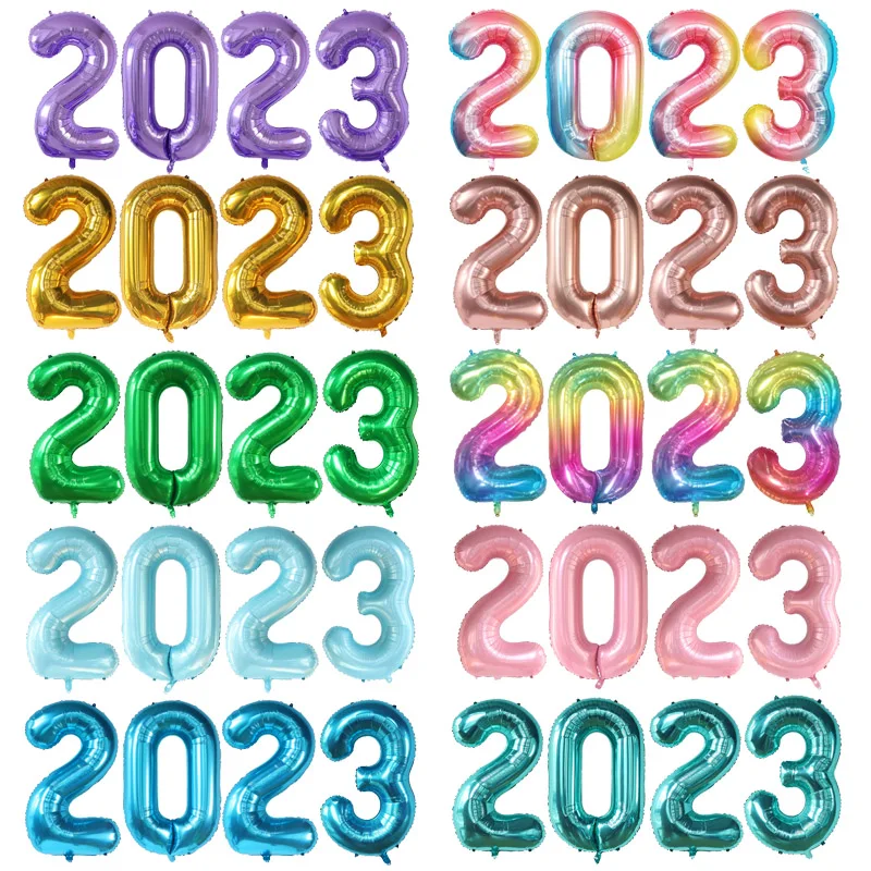

40 дюймов, новый год 2023, фольгированные гелиевые шары с цифрами, розовые, золотые, серебряные воздушные шары, рождественские праздники, товары для украшения дома