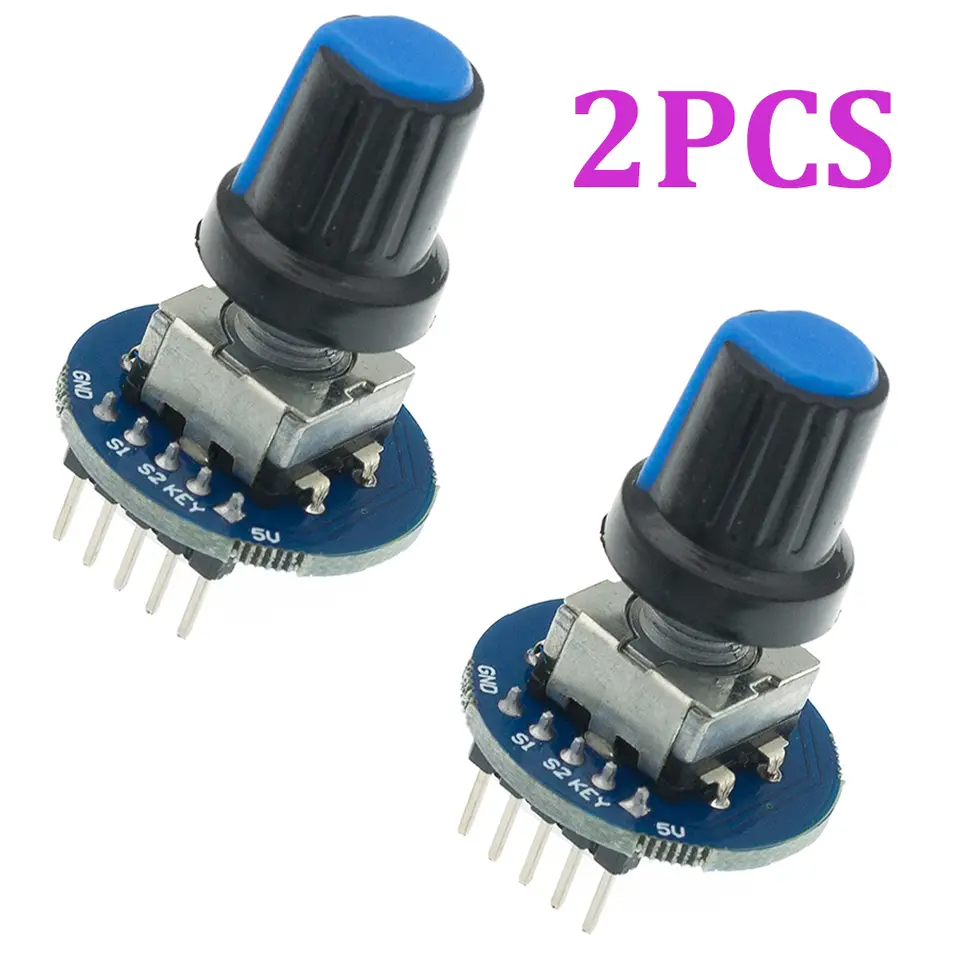TENSTAR 2PCS Rotary Encoder Module Brick Sensor Development Round Audio Rotating Potentiometer Knob Cap EC11 image 7