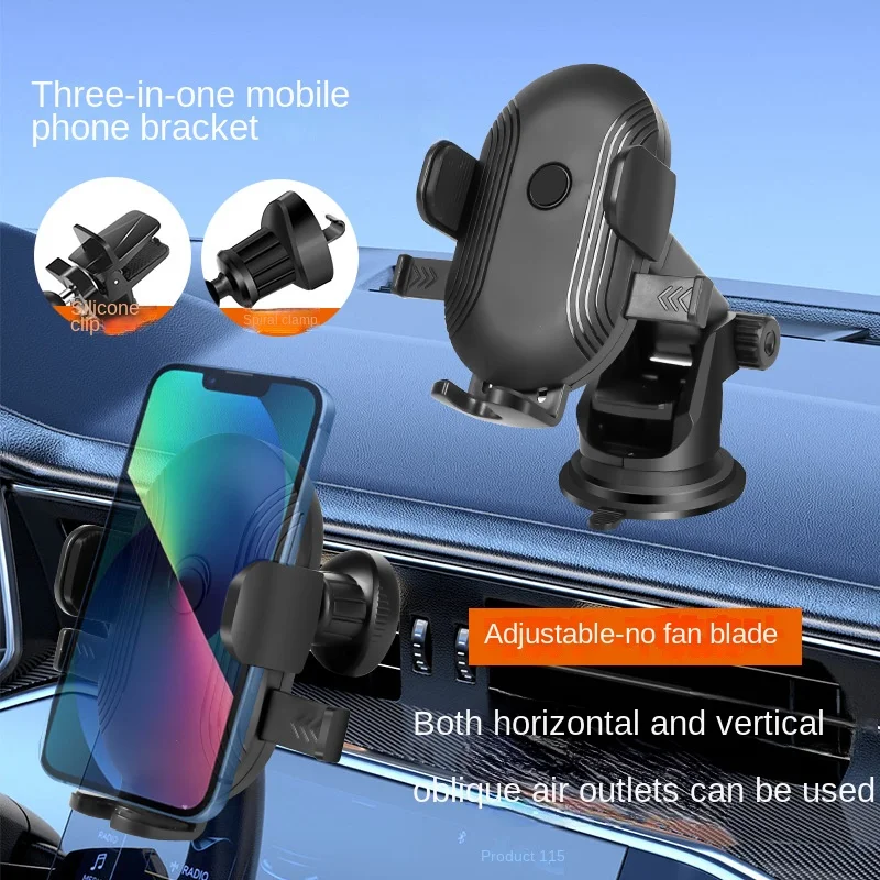 

Car Phone Holder Suction Automatic Locking Dashboard Air Outlet Bracket 360 Rotating Car Mobile Phone Bracket