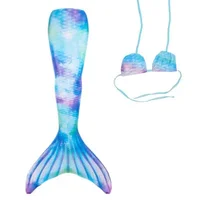 New Kids Adult Swimming Mermaid Tail Girl Mom Cosplay Mermaid Costume Children Party Gift Fantasy Swimsuit with Monofin Fin - Image 3