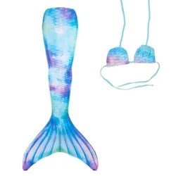 Enchanted Mermaid Tail Costume with Monofin - Perfect for Cosplay, Swim Parties & Fantasy Play (Beige)