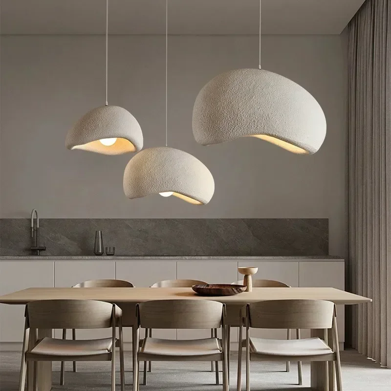 Nordic Wabi Sabi Pendant Lamps Dining Room Lighting Modern Living Room Bedroom LED Ceiling Chandelier Loft Lustre Hanghing Lamps 5