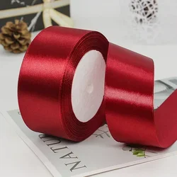 Elegant Silk Satin Ribbon Roll - 25 Yards for Crafts, Bows, and Gift Wrapping - Ideal for Weddings and Parties - Multiple Widths Available (Wine red)