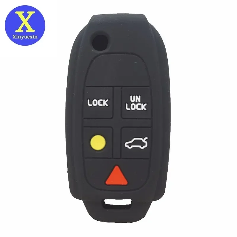Xinyuexin 5 Pulsanti In Silicone Smart Key Shell Per Volvo Xc70 Xc90 V50 V70 S60 S80 C30 Remote Flip Key Fob Case Accessori Per Auto