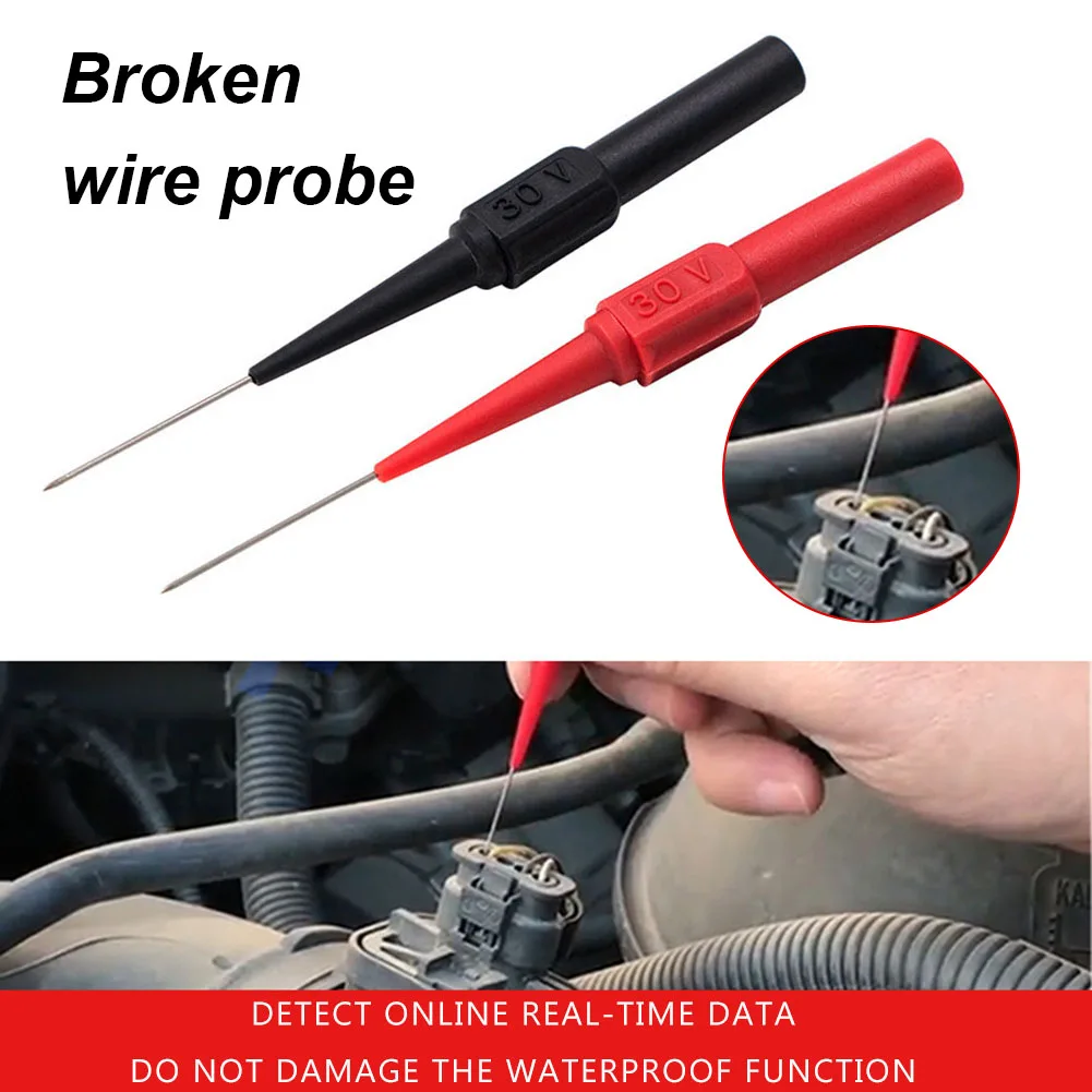 30pcs 절연 피어싱 바늘 민감한 비파괴 멀티미터 테스트 프로브 바나나 플러그용 정확한 침술 자동차 도구