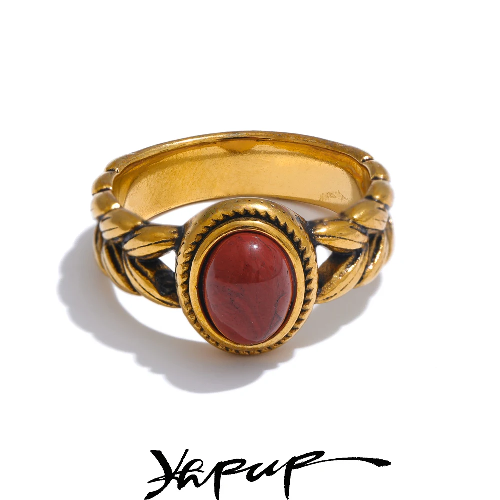 Yhpup Retro Stainless Steel Ring