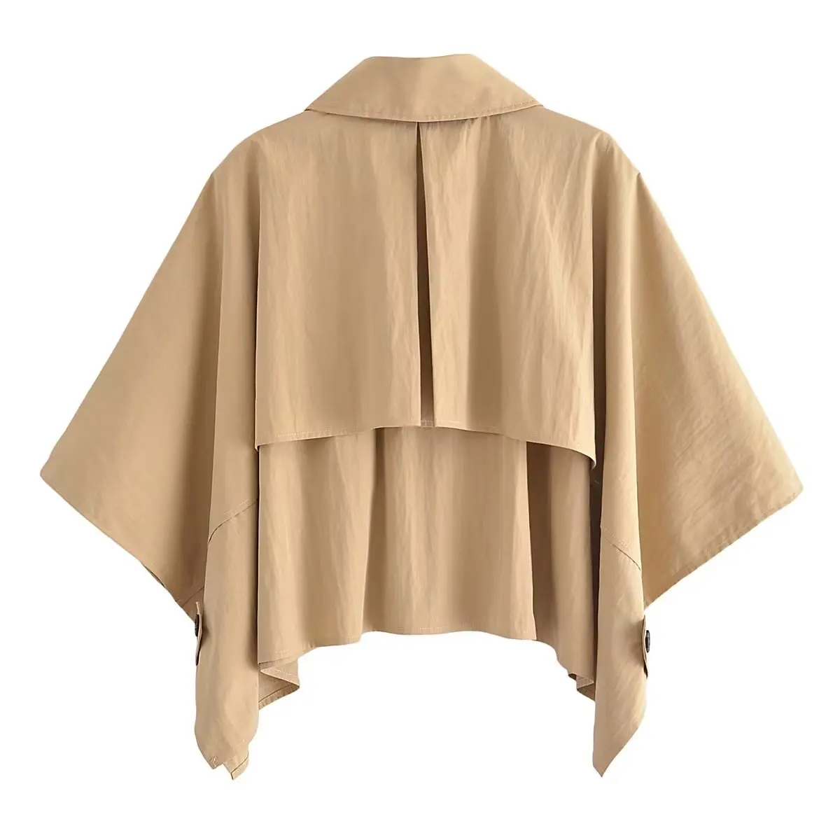 Withered 2024 Autumn French High Jacket Ladies Street Retro Cape Pocket Asymmetric Coat Top Women withered french fashion country style retro cotton linen casual skirt ladies high waist asymmetric mid skirt women