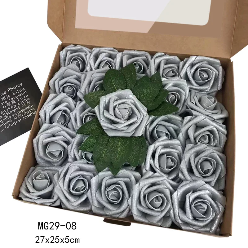 25 Roses European Style Gift Box Packaging Foam Pe Rose With Simulated Artificial Flowers Valentine's Day Wedding Holding Flower
