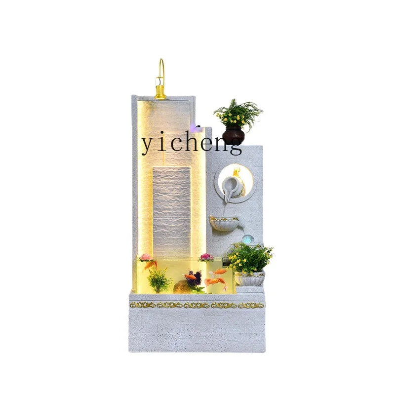 

Zc Water Fountain Circulating Water Decoration Fish Tank Living Room Large Floor Fake Landscape Landscape