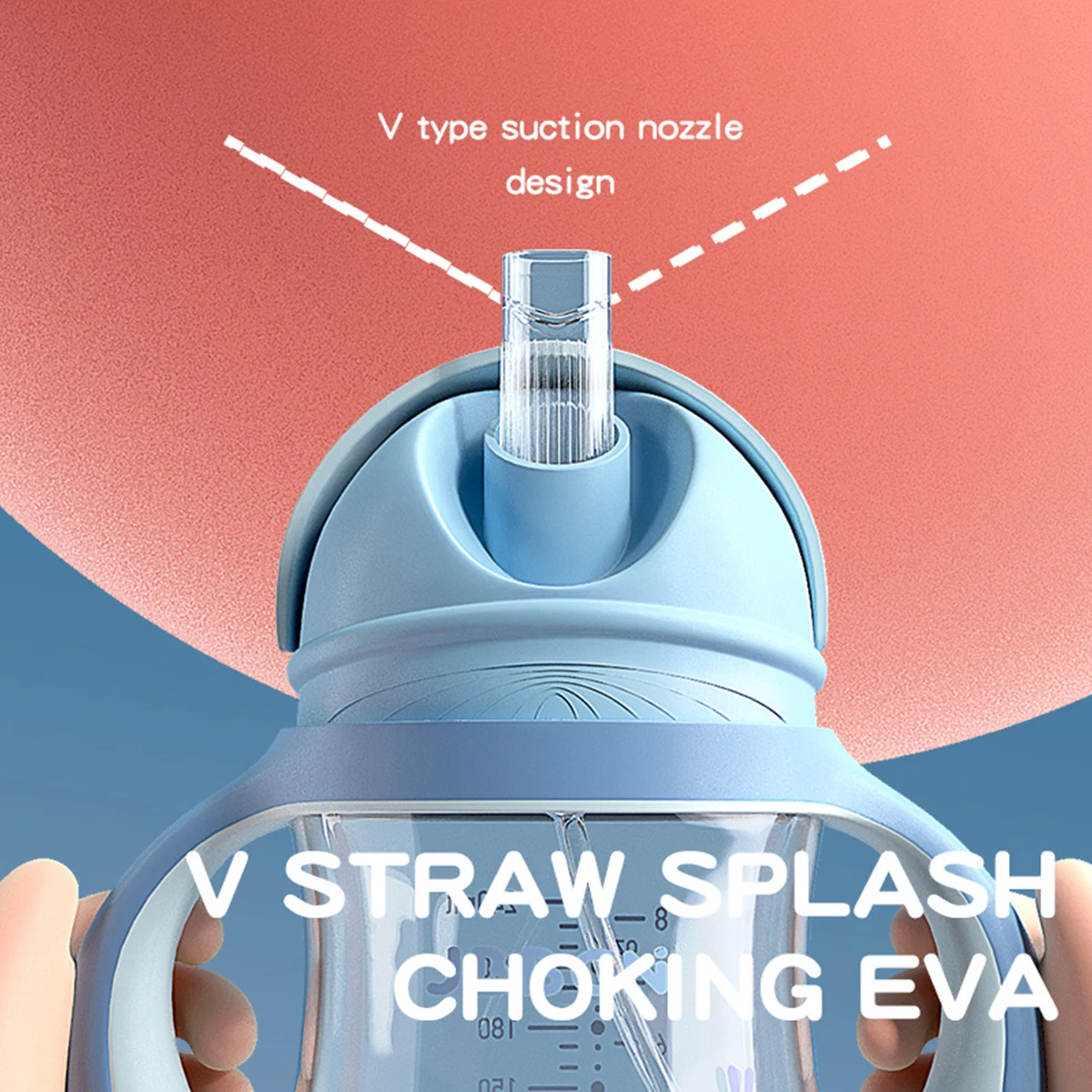 Baby bottle 1-3-2 Over the age of large capacity drop resistant with straw handle brand bottle drinking water 1PC