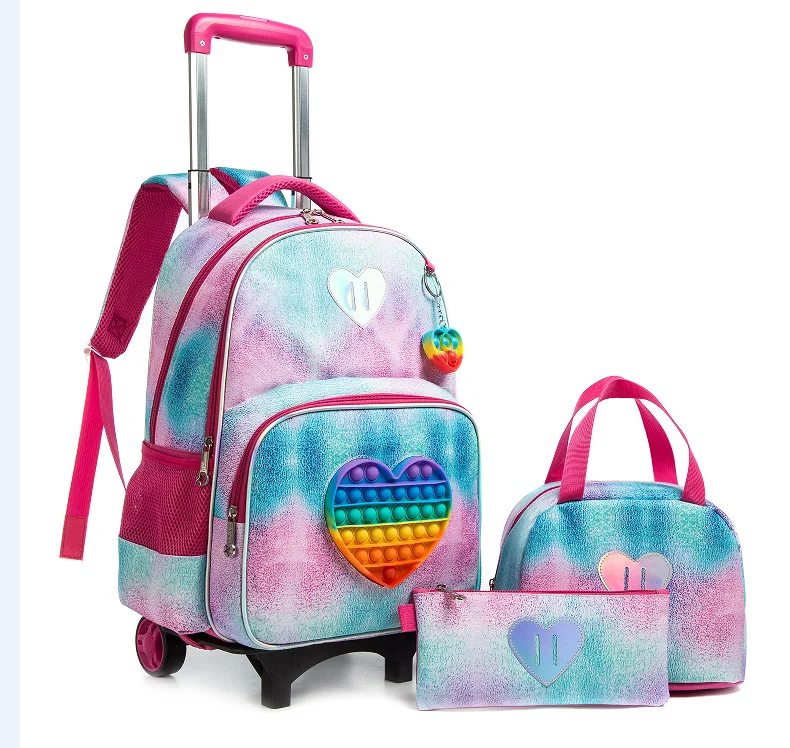 HTgroce Trolley School Bag With Wheels Unicorn Trolley For Girls, School Bag Girls Unicorn Includes Lunch Bag And Pencil Case School Gift For Girls Backpack Trolly - View #6