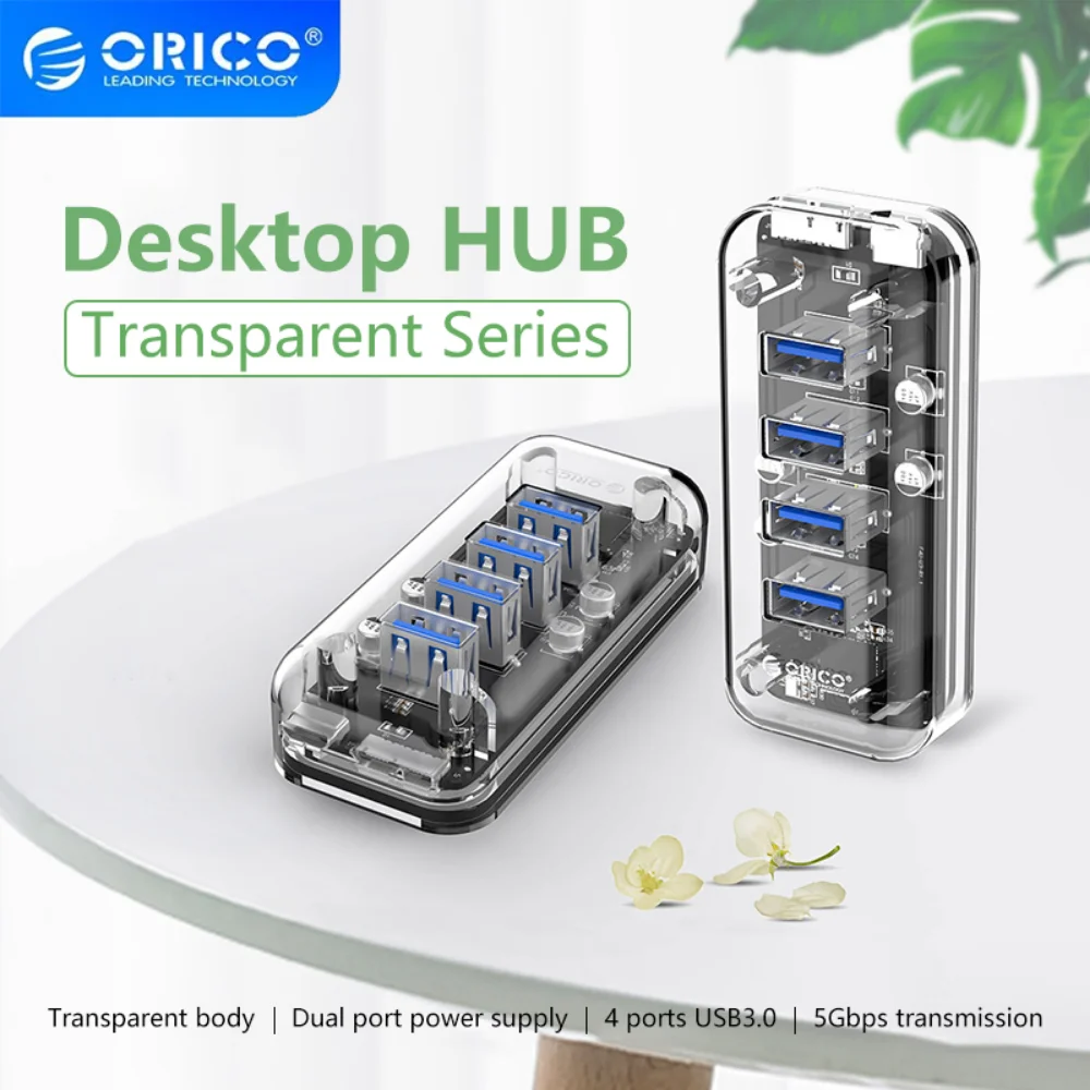 ORICO 4/7 Port USB 3.0 Hub Dual Power Supply Splitter Adapter OTG USB C ...