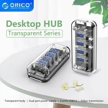ORICO-4/7 포트 USB 3.0 허브 듀얼 전원 공급 장치 분배기 어댑터, OTG USB C 충전기 허브 전원 PC 컴퓨터 주변 기기 액세서리
