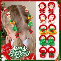 Christmas Hair Ties for Women Girls Xmas Reindeer Antlers Hair Bands Baby Hair Accessories No Damage Elastics Ponytail Holder