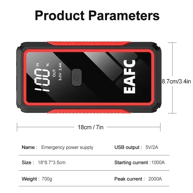 Car Jump Starter 12V Portable Car Battery Booster Charger Starting Device Petrol Diesel Starter Buster