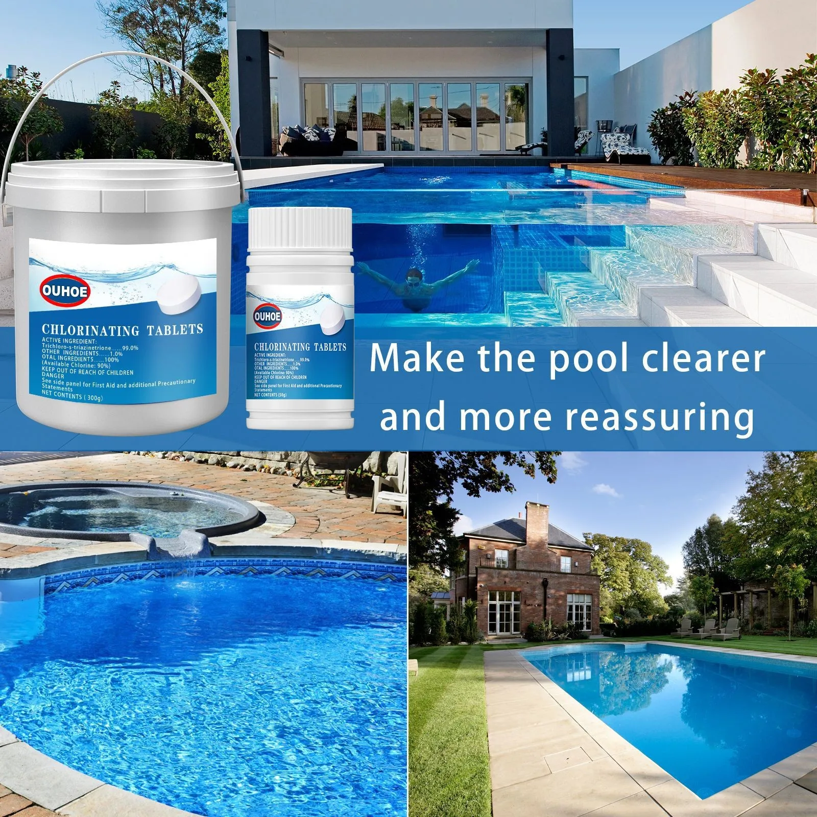 Comprimés effervescents multifonctionnels pour piscine, nettoyage des  taches, élimination efficace des taches, germe - AliExpress