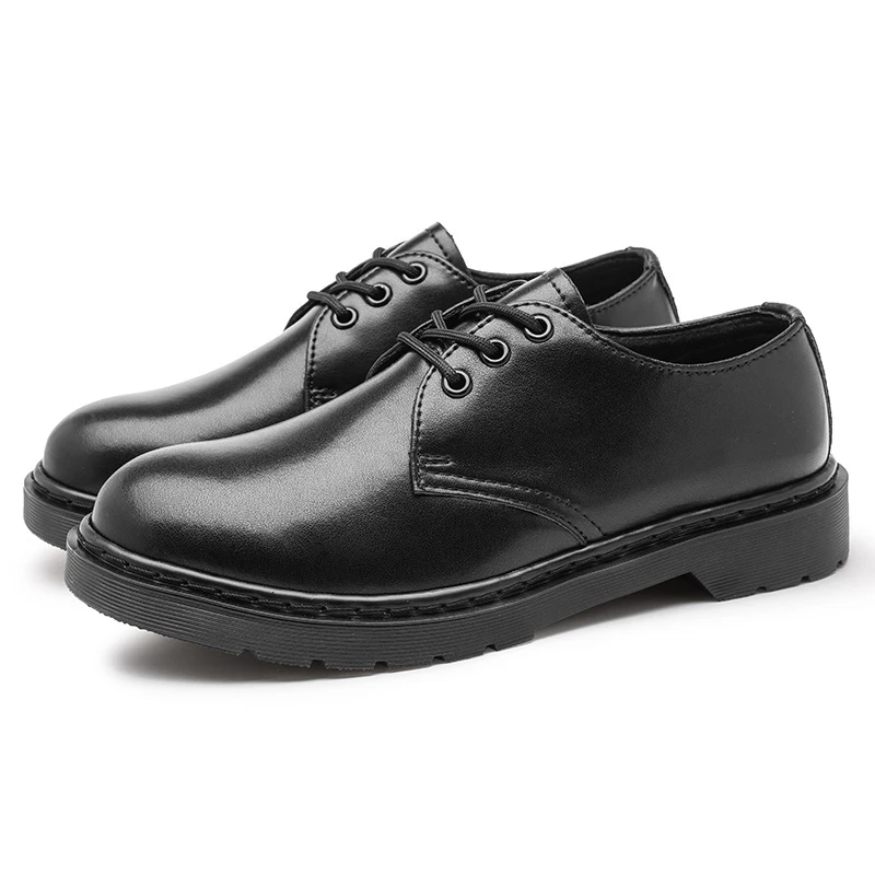 Spring Autumn Pure Black Casual Mens Leather Shoes Luxury Brand Trend 2023 Fashion Classic 4