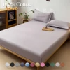 Full Size Cotton Fitted Sheet Mattress Pad with Elastic Bands for Single/Double/King/Queen Beds Bedspread Cover Protectors 2
