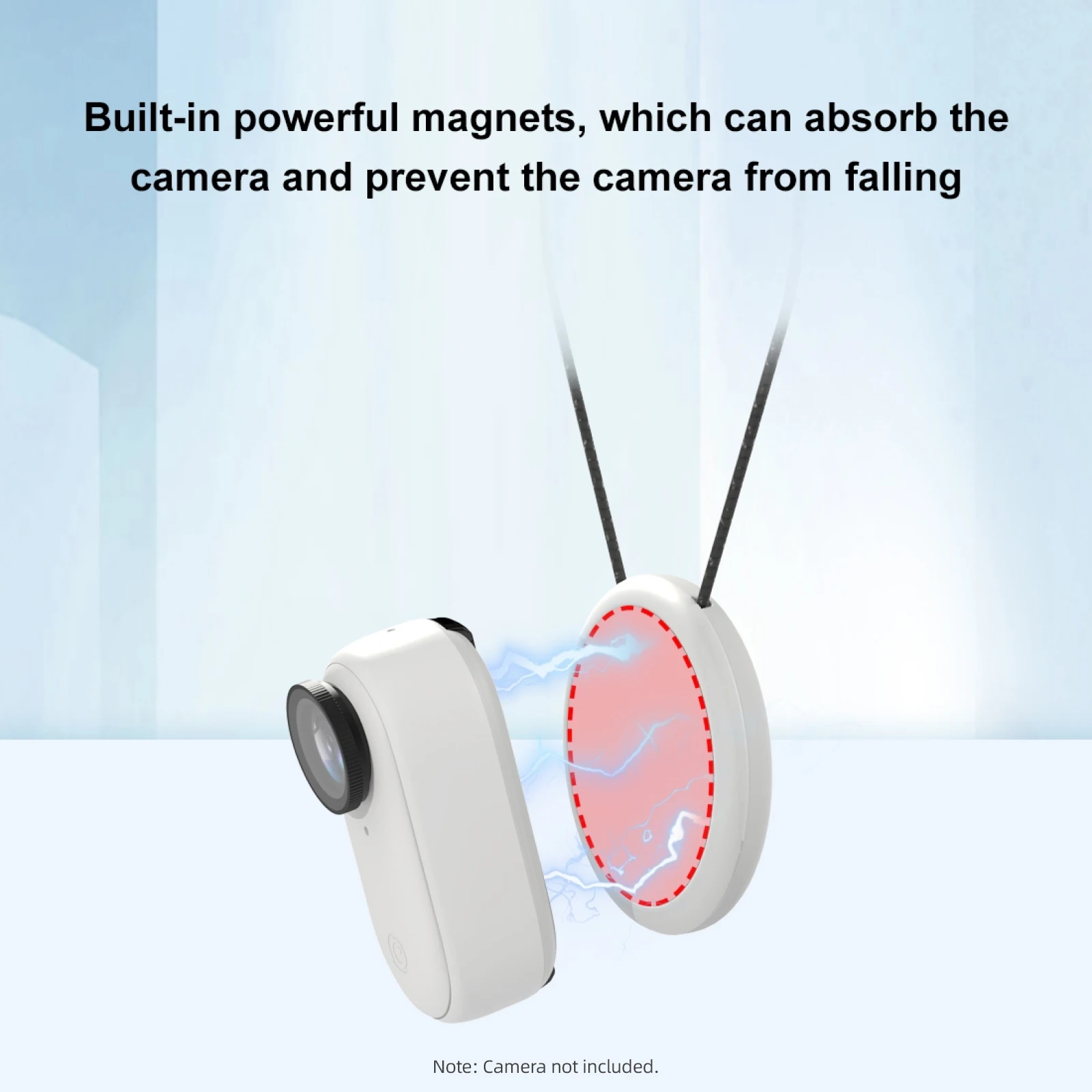 PULUZ 자석 스포츠 카메라 목 거치대 목 마운트 퀵릴리즈, 가스켓 포함, Insta360 Go 3 호환, PU889W