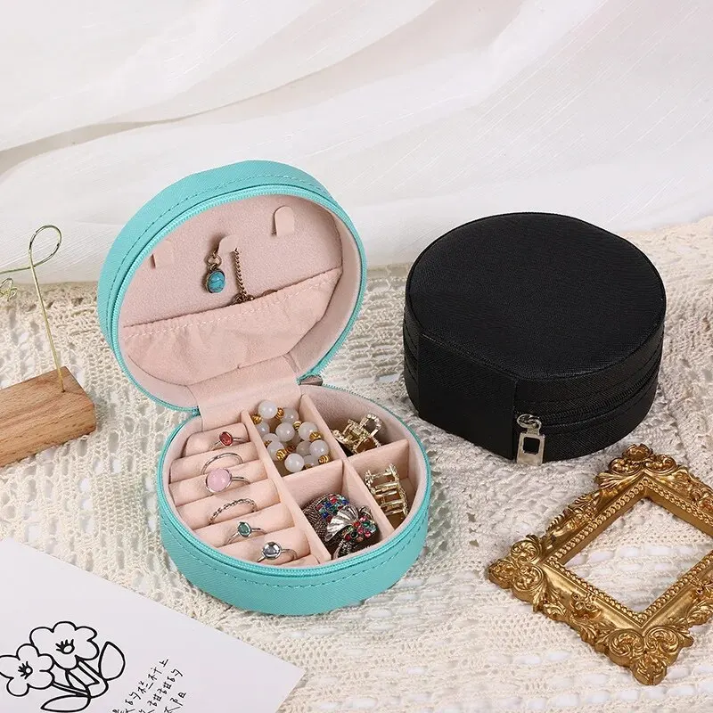 Jewelry Boxes Travel Jewelry Boxes Pu Jewelry Case with 2 Drawers Mirrored  Jewelries Necklaces Earrings Rings Craft Containers for Organizing Home