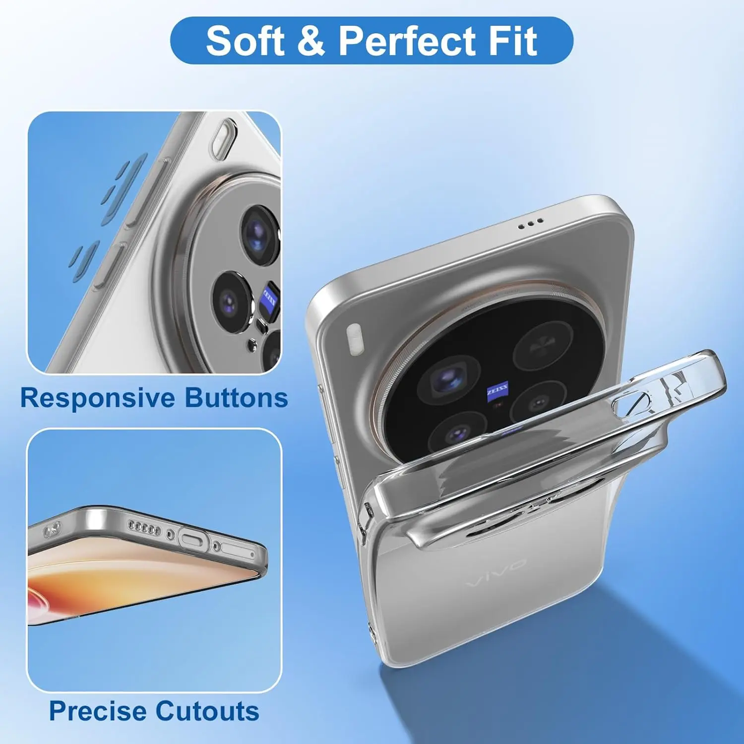 Ultra Thin Clear Soft TPU Camera Protection Phone Case Cover