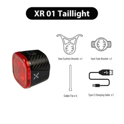Smart Cycling Rear LED Brake Light - Auto-Sensing, Waterproof, Rechargeable (XR01 Brake Taillight)