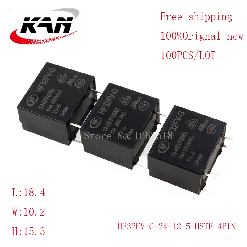 

Free shipping 50pcs Power relay HF32FV-G-5-HSTF HF32FV-G-12-HSTF HF32FV-G-24-HSTF 5VDC 12VDC 24VDC 10A 250VAC 4PIN Original New