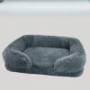 Sofa Style Furry Pet Bed - Rectangular Plush Dog Cat Bed in Warm Earthy Colours, Soft Cozy Sleeping Cushion Mat for Kennel Sofa 6