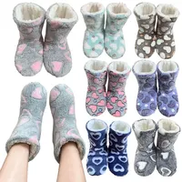 Soft Ankle Boots Non-slip Warm Home Slippers Comfortable Plush Floor Boots Thickened Fluffy Slipper Sock for Autumn Winter 1