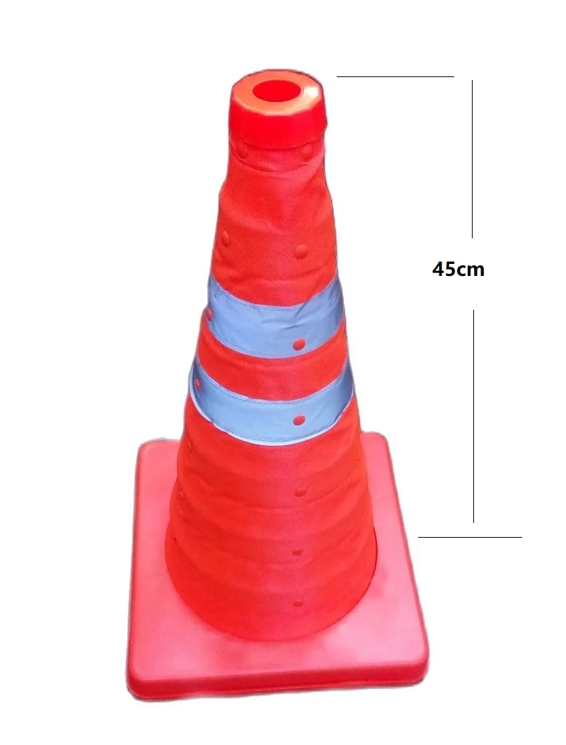 45cm High Folding Reflective Safety Cones Warning Reflective Plastic Road Cone Road Traffic Safety Sign