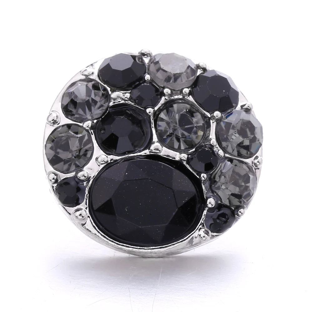 20pcs Vintage Style Snap Button Jewelry DIY Metal Black 18MM Snap Buttons Fit 18mm Snap Button Bracelet Necklace