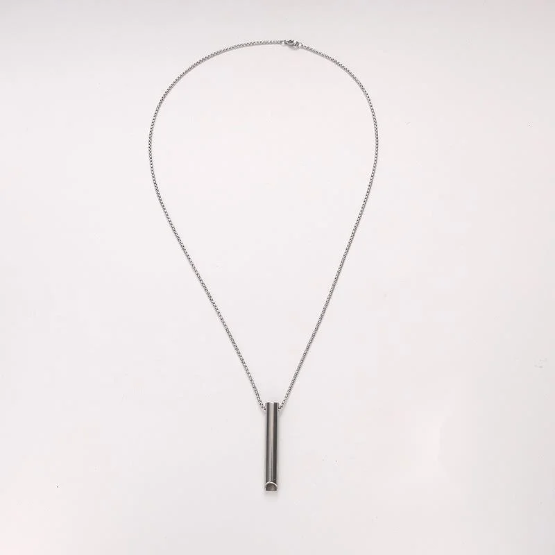 Collier sifflet long polyvalent simple en acier titane Ventes chaudes Collier de réduction de la pression respiratoire réglable Ventes de mode_voghion.com