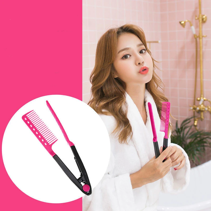 

Плоская расческа, расческа для выпрямления, выпрямитель для парикмахерских салонов, V-образный прямой пушистый и прямой