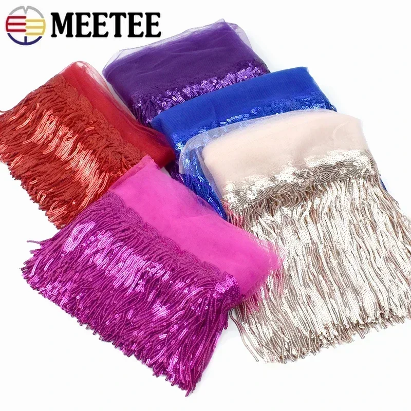 5/10 야드 10/18cm 스팽글 술 레이스 반짝이 프린지 리본 댄스 드레스 파티 스커트 장식 Tassels DIY 바느질 액세서리
