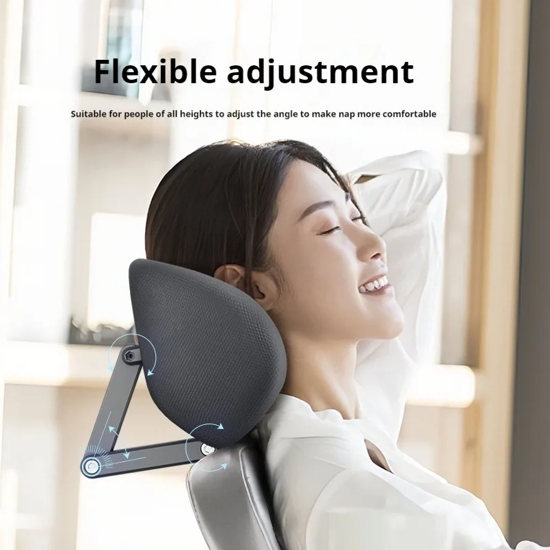 Memory Foam Headrest with Adjustable Height,Angle,Heavy-Duty Office Chair Headrest Attachment,Compatible with Desk,Computer